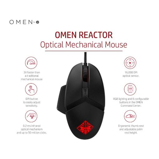 Εικόνα της Gaming Ποντίκι HP Omen Reactor Black 2VP02AA