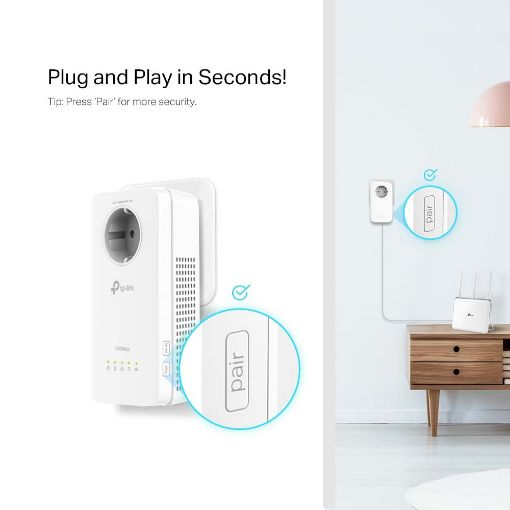 Εικόνα της Powerline Tp-Link TL-WPA8631P Kit v3 AV1300 Gigabit Passthrough Starter Wi-Fi Kit