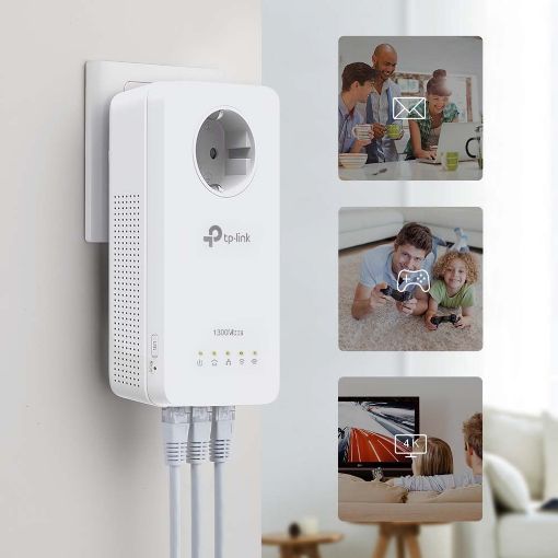 Εικόνα της Powerline Tp-Link TL-WPA8631P Kit v3 AV1300 Gigabit Passthrough Starter Wi-Fi Kit