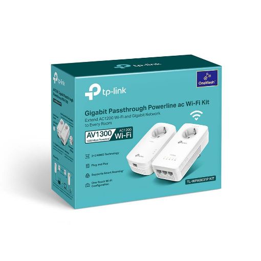Εικόνα της Powerline Tp-Link TL-WPA8631P Kit v3 AV1300 Gigabit Passthrough Starter Wi-Fi Kit