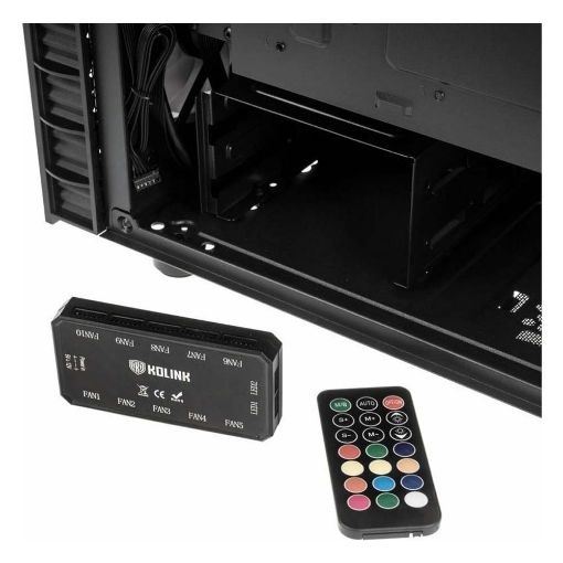 Εικόνα της Kolink Observatory Lite RGB Tempered Glass Black GEKL-065
