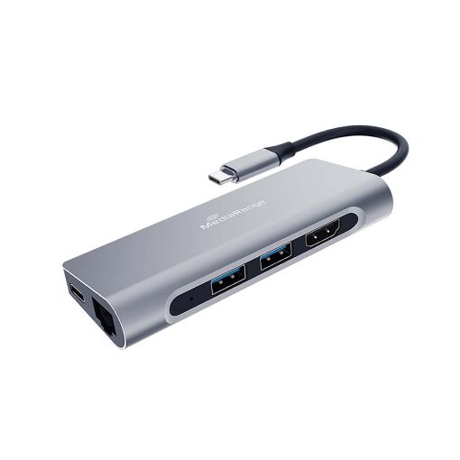 Εικόνα της USB Hub MediaRange USB Type-C 7-in-1 multiport Silver MRCS510