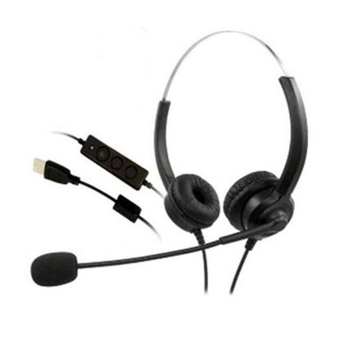 Εικόνα της Headset MediaRange Ενσύρματο Stereo with Microphone and Control Panel Black MROS304
