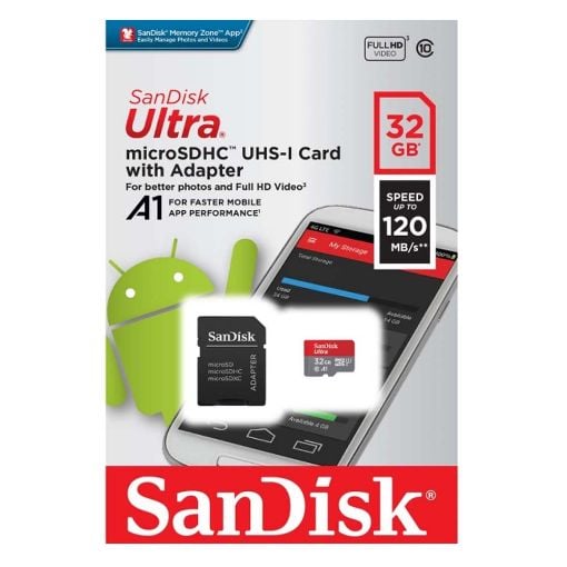 Εικόνα της Κάρτα Μνήμης MicroSDHC Class 10 Sandisk Ultra A1 32GB 120MB/s SDSQUA4-032G-GN6MA