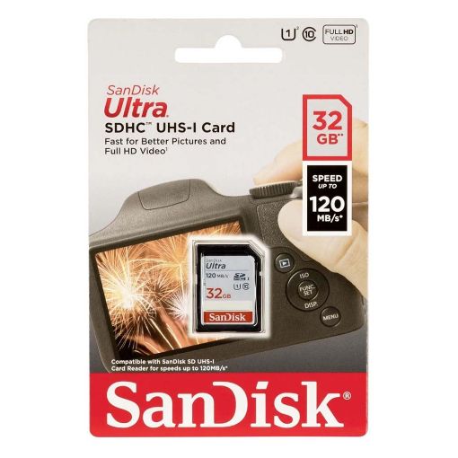 Εικόνα της Κάρτα Μνήμης SDHC Class 10 Sandisk Ultra 32GB 120MB/s UHS-I SDSDUN4-032G-GN6IN