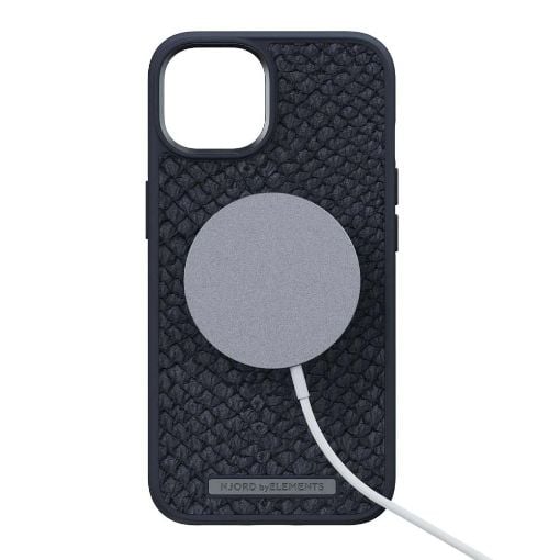 Εικόνα της Θήκη Njord by Elements Salmon Leather for iPhone 14 (6.7) Black NA42SL00