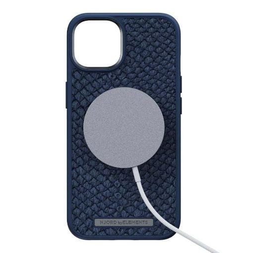 Εικόνα της Θήκη Njord by Elements Salmon Leather for iPhone 14 (6.7) Blue NA42SL01