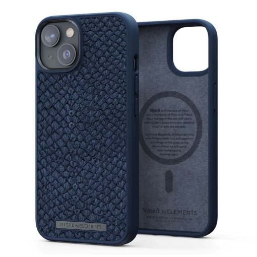 Εικόνα της Θήκη Njord by Elements Salmon Leather for iPhone 14 (6.7) Blue NA42SL01