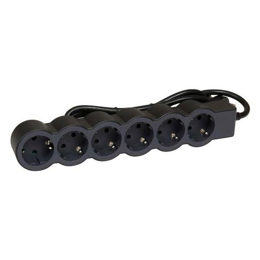 Εικόνα της Πολύπριζο Legrand 6 Θέσεων 1.5m Black/Dark Grey 694558
