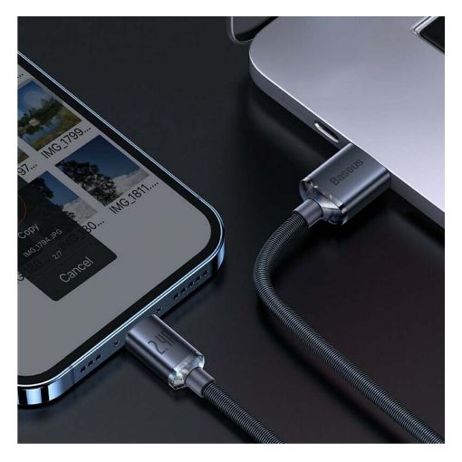 Εικόνα της Καλώδιο Baseus Crystal Shine USB-A to Lightning Braided 2.4Α 2m Black CAJY000101
