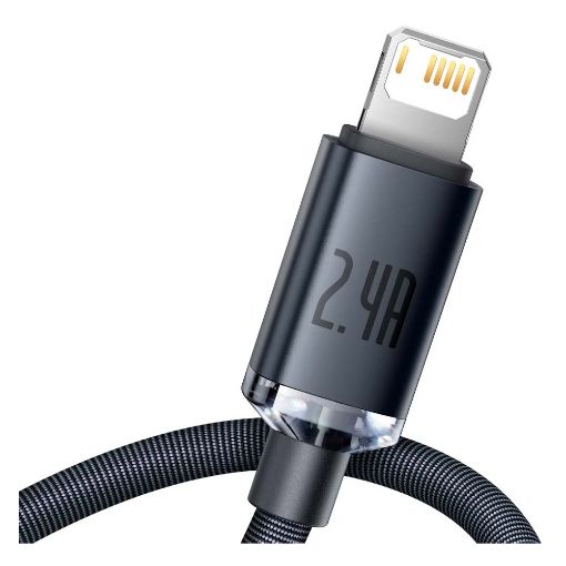 Εικόνα της Καλώδιο Baseus Crystal Shine USB-A to Lightning Braided 2.4Α 2m Black CAJY000101