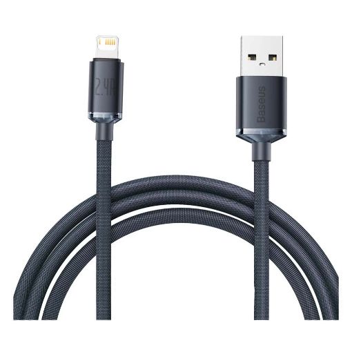 Εικόνα της Καλώδιο Baseus Crystal Shine USB-A to Lightning Braided 2.4Α 2m Black CAJY000101