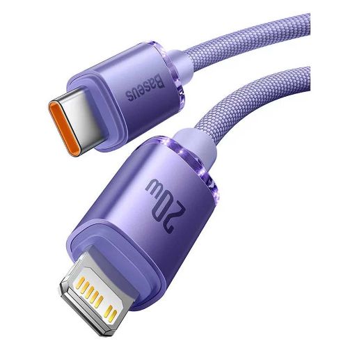 Εικόνα της Καλώδιο Baseus Crystal Shine USB-C to Lightning Braided PD 20W 1.2m Purple CAJY000205