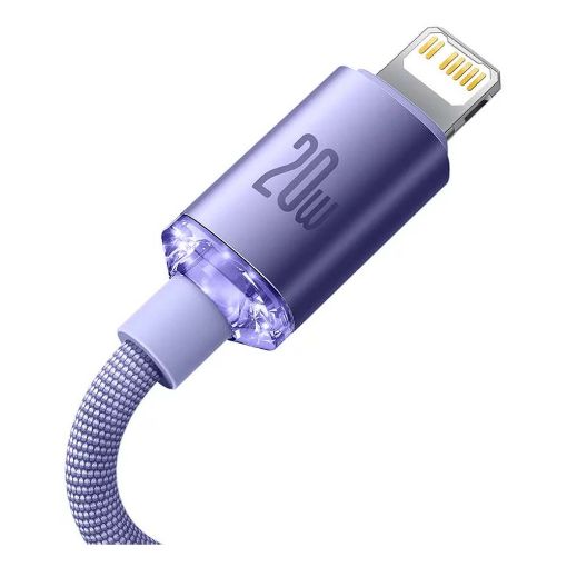 Εικόνα της Καλώδιο Baseus Crystal Shine USB-C to Lightning Braided PD 20W 1.2m Purple CAJY000205