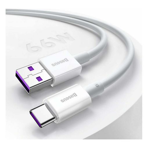 Εικόνα της Καλώδιο Baseus Superior USB-A to USB-C 66W 2m White CATYS-A02