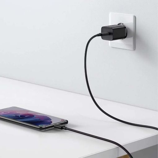 Εικόνα της Φορτιστής Baseus Super Si 1C USB-C με Καλώδιο USB-C 1m PD 25W Black TZCCSUP-L01