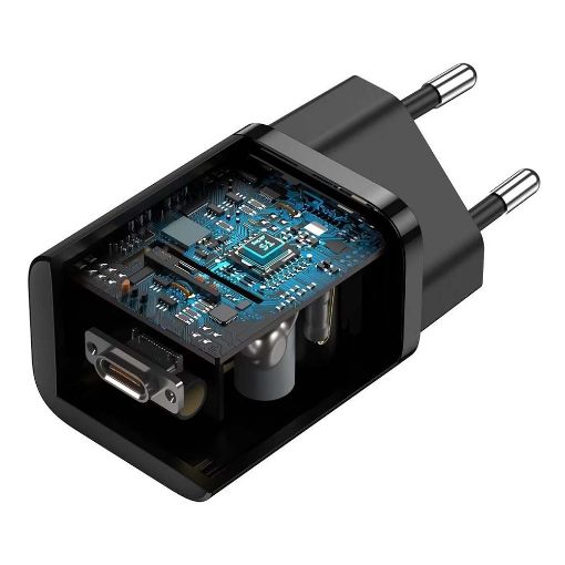 Εικόνα της Φορτιστής Baseus Super Si 1C USB-C με Καλώδιο USB-C 1m PD 25W Black TZCCSUP-L01