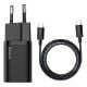 Εικόνα της Φορτιστής Baseus Super Si 1C USB-C με Καλώδιο USB-C 1m PD 25W Black TZCCSUP-L01