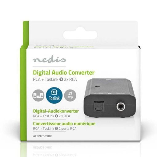 Εικόνα της Audio Converter Nedis RCA/Toslink to 2 x RCA F/F Black ACON2509BK