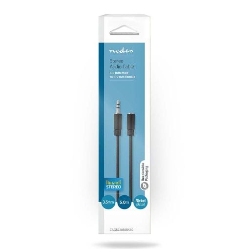 Εικόνα της Καλώδιο Nedis Audio 3.5mm M/F 5m Black CAGB22050BK50