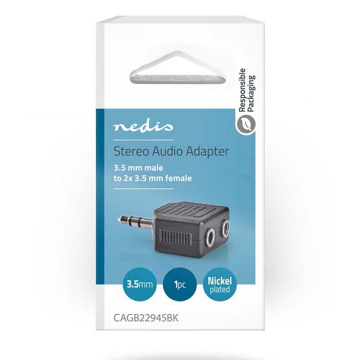 Εικόνα της Audio Splitter Nedis 3.5mm to 2 x 3.5mm M/F CAGB22945BK