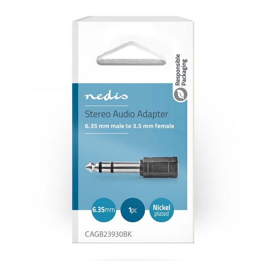 Εικόνα της Adapter Nedis 6.3mm to 3.5mm M/F Black CAGB23930BK