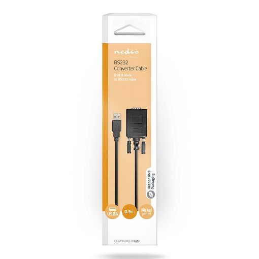 Εικόνα της Καλώδιο Nedis USB 2.0 to Serial M/M 0.9m Black CCGW60852BK09
