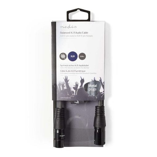 Εικόνα της Καλώδιο Nedis XLR M/F 0.5m Black COTH15010GY05