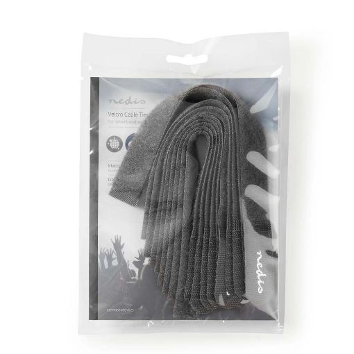 Εικόνα της Δεματικά Καλωδίων Nedis Velcro Grey 10τμχ COTP00900GY025