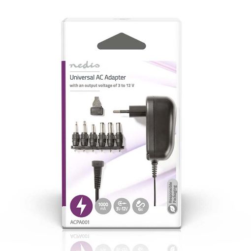 Εικόνα της Universal Τροφοδοτικό Nedis 12V/1A 12W ACPA001