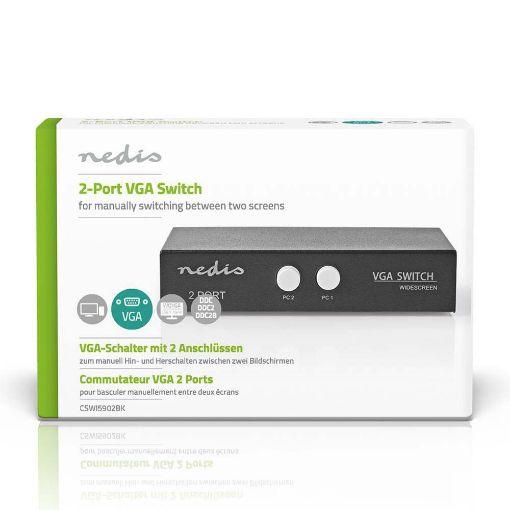 Εικόνα της Nedis Video Switch VGA Male to 2x Female VGA Black CSWI5902BK