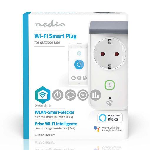 Εικόνα της Nedis SmartLife Smart Plug Power Meter Type F (CEE 7/7) IP44 Grey/White WIFIPO120FWT