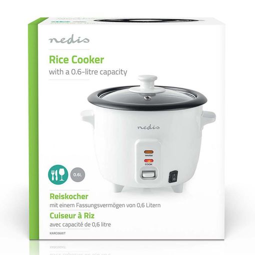 Εικόνα της Rice Cooker Nedis 300W 0.6Lt White KARC06WT