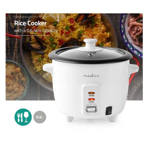 Εικόνα της Rice Cooker Nedis 300W 0.6Lt White KARC06WT