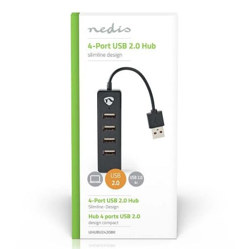 Εικόνα της USB Hub Nedis 4-Port USB-A Black UHUBU2420BK