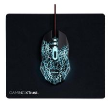 Εικόνα της Ποντίκι Trust Gaming with LED Light & Mouse Pad Black 24752