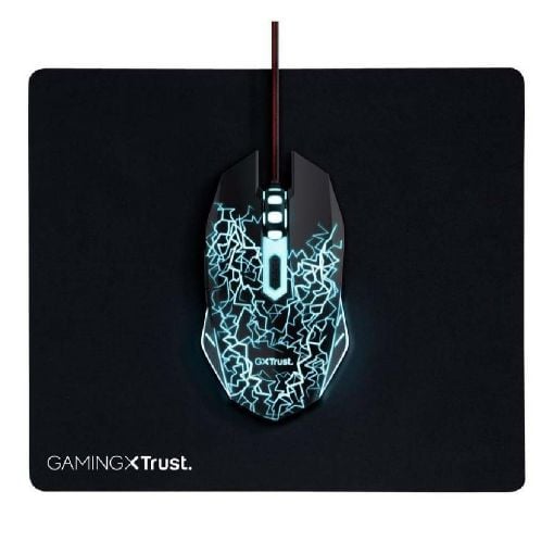 Εικόνα της Ποντίκι Trust Gaming with LED Light & Mouse Pad Black 24752