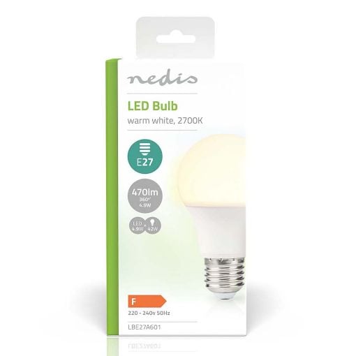 Εικόνα της Λαμπτήρας LED Nedis E27 Bulb 2700K 470lm 4.9W Warm White LBE27A601