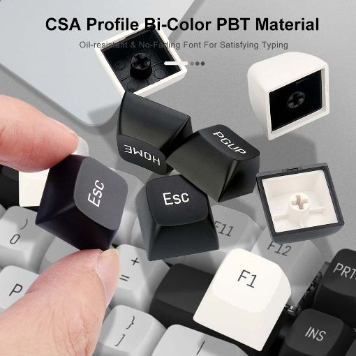Εικόνα της Redragon A132 CSA PBT Keycaps Black/White (US)
