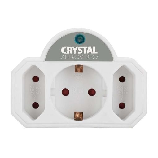 Εικόνα της Πολύπριζο Ασφαλείας 3 Θέσεων Crystal Audio SPW21-1300-70 1300J White