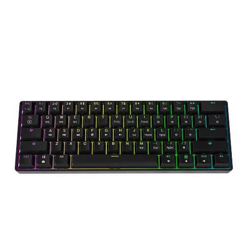 Εικόνα της Πληκτρολόγιο HK Gaming GK61 RGB Gateron Black Switch (US) Black