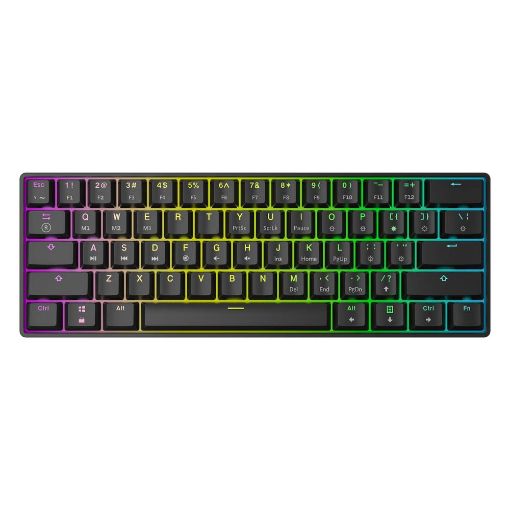 Εικόνα της Πληκτρολόγιο HK Gaming GK61 RGB Gateron Black Switch (US) Black