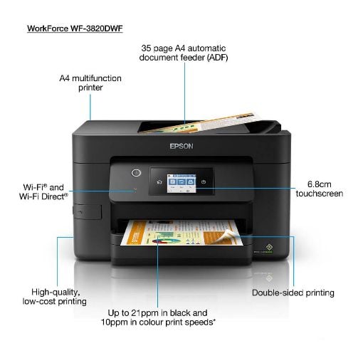 Εικόνα της Πολυμηχάνημα Inkjet Epson Workforce WF-3820DWF C11CJ07403
