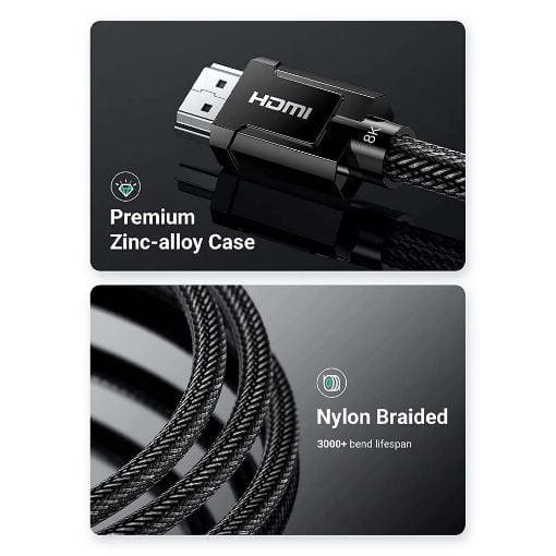 Εικόνα της Καλώδιο Ugreen HD135 HDMI 2.1 Braided 2m 8K/60Hz Black 70321