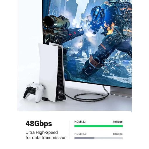 Εικόνα της Καλώδιο Ugreen HD135 HDMI 2.1 Braided 2m 8K/60Hz Black 70321