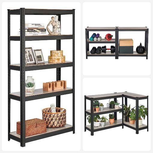 Εικόνα της Songmics Ραφιέρα Dexion με 5 Ράφια 150 x 75 x 30 cm Black/Brown GLR030B11