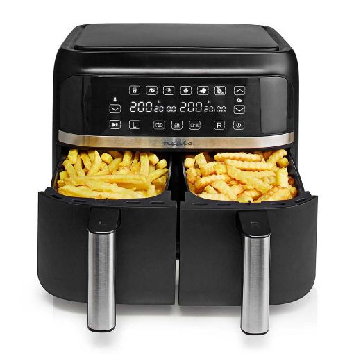 Εικόνα της Φριτέζα Αέρος Nedis 2 x 3.8Lt 2850W Black KAAFD350EBK