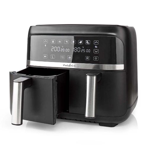 Εικόνα της Φριτέζα Αέρος Nedis 2 x 3.8Lt 2850W Black KAAFD350EBK