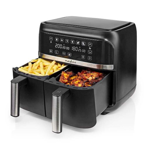 Εικόνα της Φριτέζα Αέρος Nedis 2 x 3.8Lt 2850W Black KAAFD350EBK