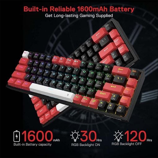 Εικόνα της Πληκτρολόγιο Redragon K631 Pro Wireless Outemu Red Switches (US) Black